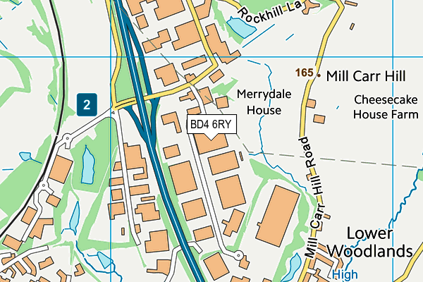 BD4 6RY map - OS VectorMap District (Ordnance Survey)