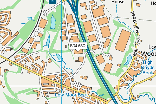 BD4 6SQ map - OS VectorMap District (Ordnance Survey)