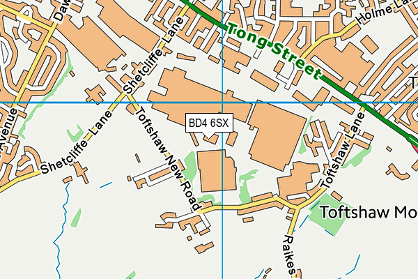 BD4 6SX map - OS VectorMap District (Ordnance Survey)