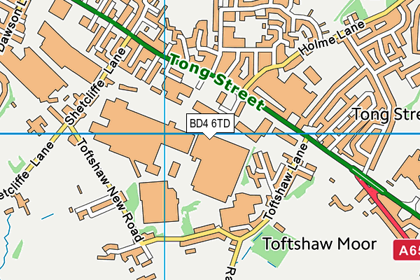 BD4 6TD map - OS VectorMap District (Ordnance Survey)