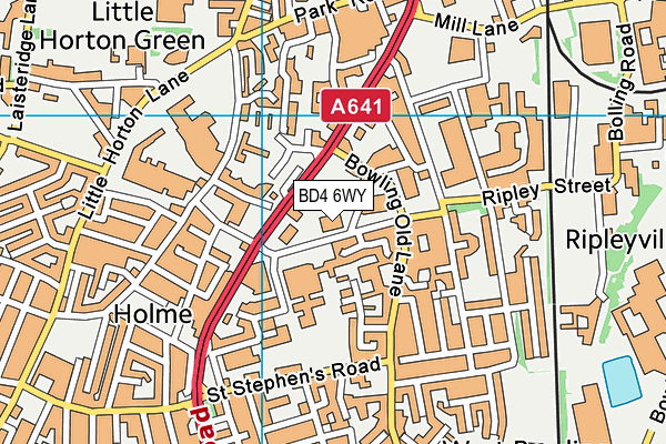 BD4 6WY map - OS VectorMap District (Ordnance Survey)