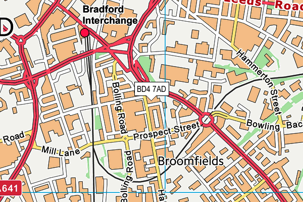 BD4 7AD map - OS VectorMap District (Ordnance Survey)