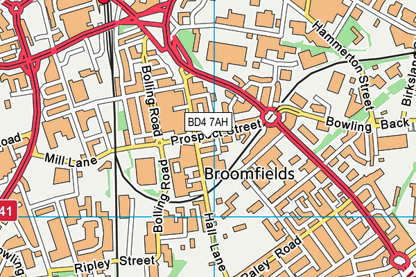 BD4 7AH map - OS VectorMap District (Ordnance Survey)