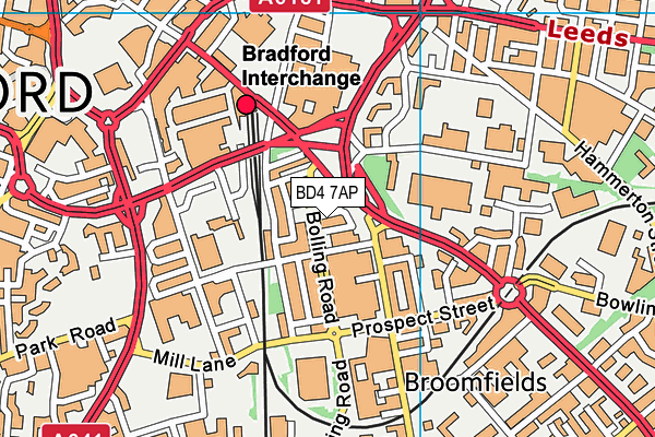 BD4 7AP map - OS VectorMap District (Ordnance Survey)