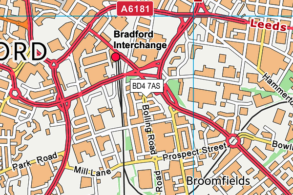 BD4 7AS map - OS VectorMap District (Ordnance Survey)