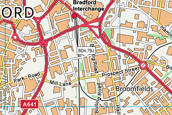 BD4 7BJ map - OS VectorMap District (Ordnance Survey)