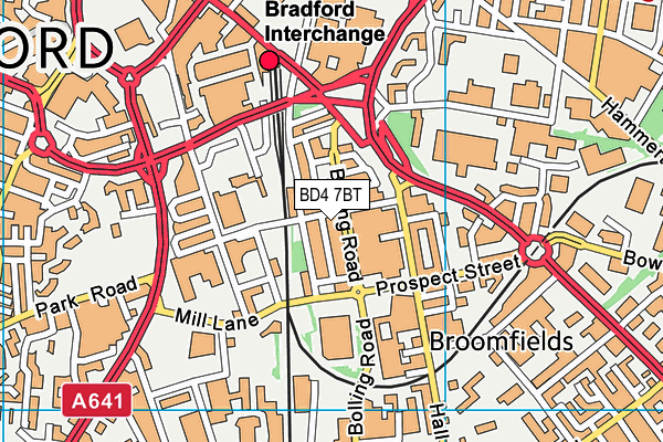 BD4 7BT map - OS VectorMap District (Ordnance Survey)