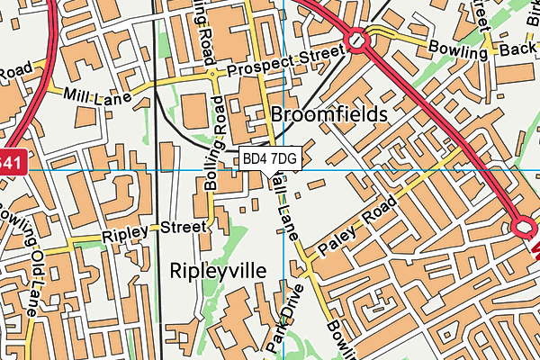 BD4 7DG map - OS VectorMap District (Ordnance Survey)