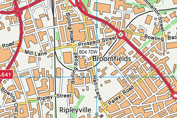 BD4 7DW map - OS VectorMap District (Ordnance Survey)