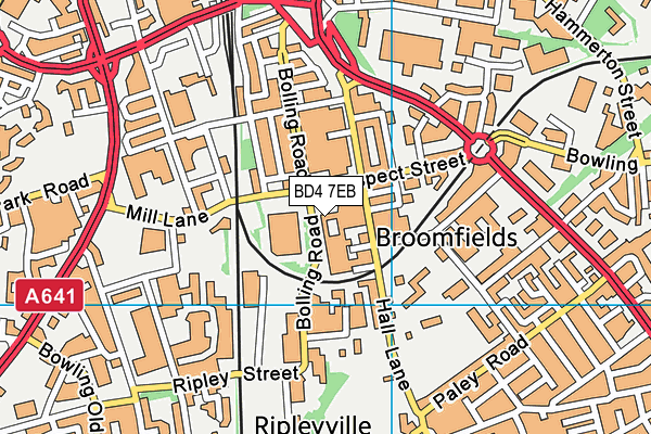 Bronte Girls Academy map (BD4 7EB) - OS VectorMap District (Ordnance Survey)