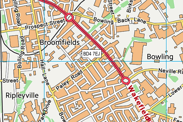 BD4 7EJ map - OS VectorMap District (Ordnance Survey)