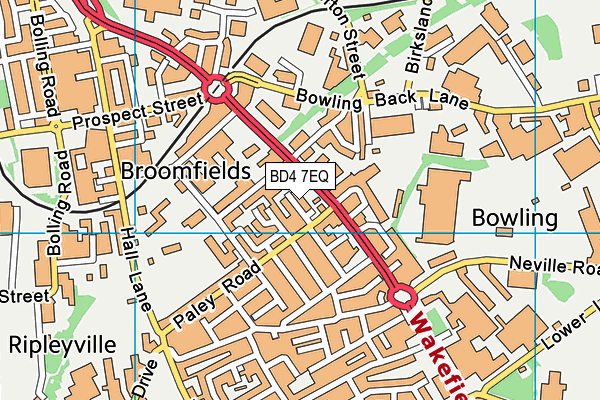 BD4 7EQ map - OS VectorMap District (Ordnance Survey)