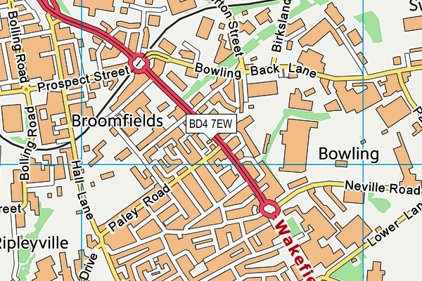 BD4 7EW map - OS VectorMap District (Ordnance Survey)