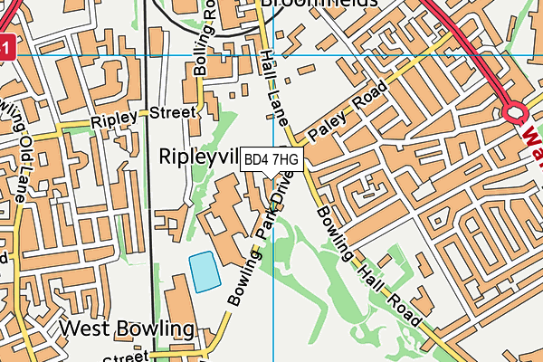 BD4 7HG map - OS VectorMap District (Ordnance Survey)