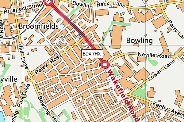 BD4 7HX map - OS VectorMap District (Ordnance Survey)