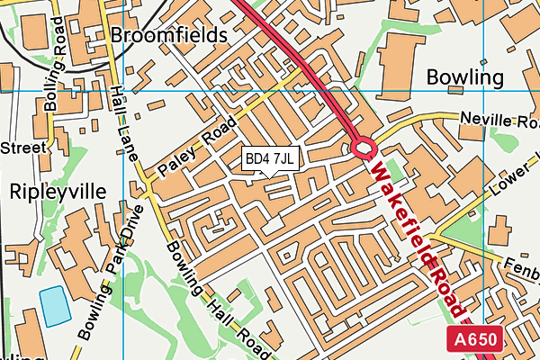 BD4 7JL map - OS VectorMap District (Ordnance Survey)