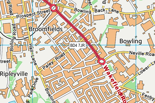 BD4 7JR map - OS VectorMap District (Ordnance Survey)