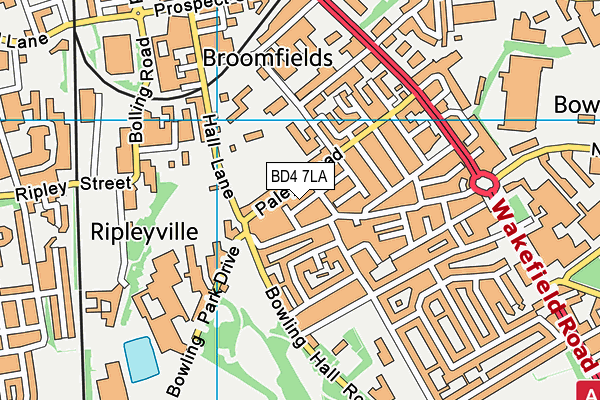 BD4 7LA map - OS VectorMap District (Ordnance Survey)