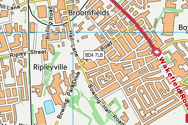 BD4 7LB map - OS VectorMap District (Ordnance Survey)