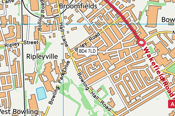 BD4 7LD map - OS VectorMap District (Ordnance Survey)