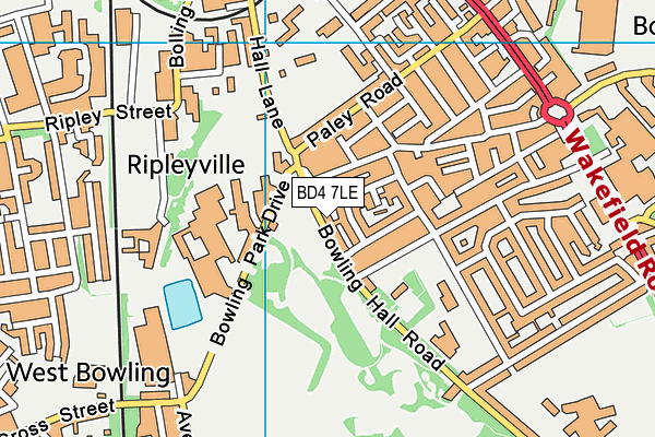 BD4 7LE map - OS VectorMap District (Ordnance Survey)