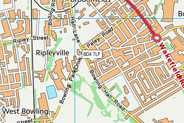 BD4 7LF map - OS VectorMap District (Ordnance Survey)