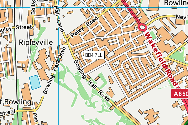 BD4 7LL map - OS VectorMap District (Ordnance Survey)