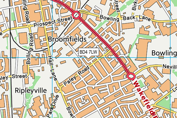 BD4 7LW map - OS VectorMap District (Ordnance Survey)