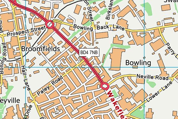 BD4 7NB map - OS VectorMap District (Ordnance Survey)