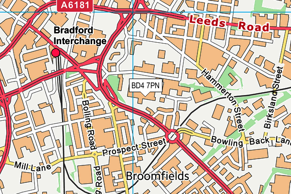 BD4 7PN map - OS VectorMap District (Ordnance Survey)