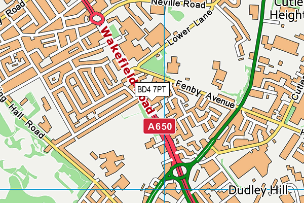 BD4 7PT map - OS VectorMap District (Ordnance Survey)