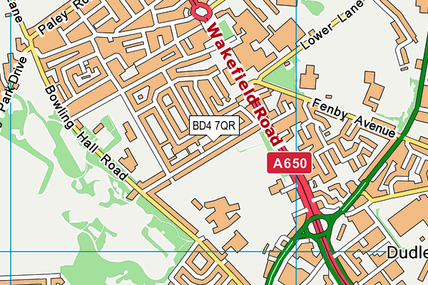 BD4 7QR map - OS VectorMap District (Ordnance Survey)