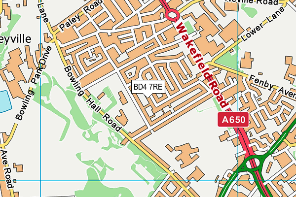 BD4 7RE map - OS VectorMap District (Ordnance Survey)