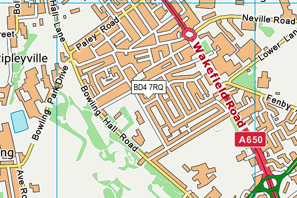 BD4 7RQ map - OS VectorMap District (Ordnance Survey)