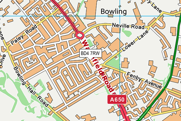 BD4 7RW map - OS VectorMap District (Ordnance Survey)