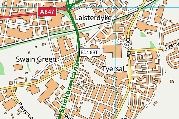 BD4 8BT map - OS VectorMap District (Ordnance Survey)