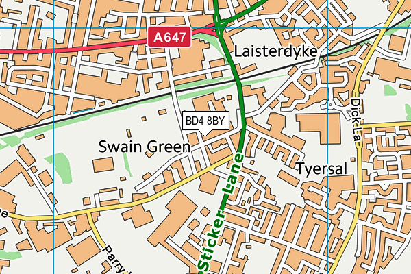 BD4 8BY map - OS VectorMap District (Ordnance Survey)