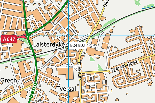 BD4 8DJ map - OS VectorMap District (Ordnance Survey)