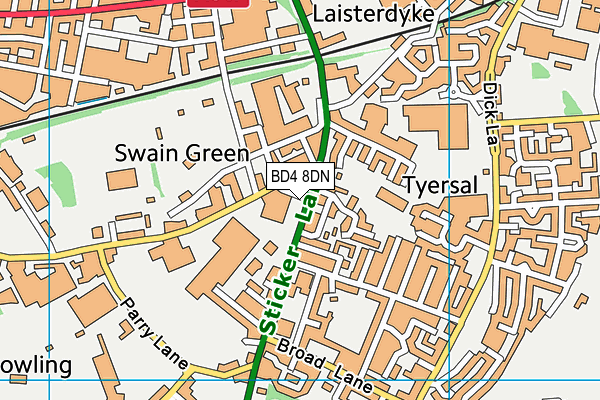 BD4 8DN map - OS VectorMap District (Ordnance Survey)