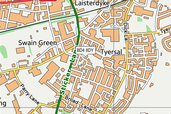 BD4 8DY map - OS VectorMap District (Ordnance Survey)