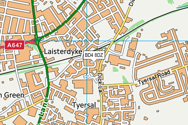 BD4 8DZ map - OS VectorMap District (Ordnance Survey)