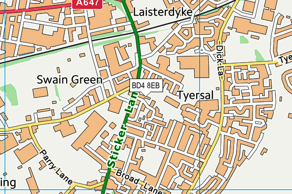 BD4 8EB map - OS VectorMap District (Ordnance Survey)