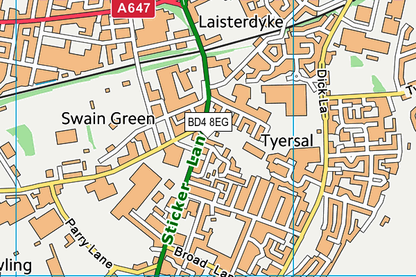 BD4 8EG map - OS VectorMap District (Ordnance Survey)