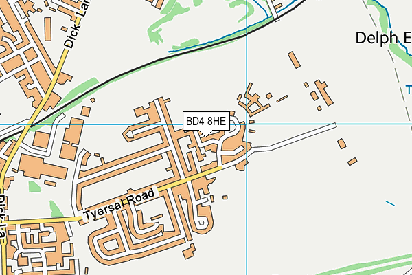 BD4 8HE map - OS VectorMap District (Ordnance Survey)