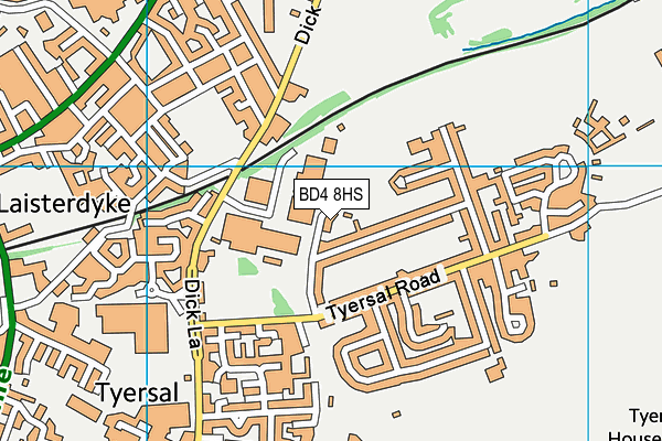 BD4 8HS map - OS VectorMap District (Ordnance Survey)