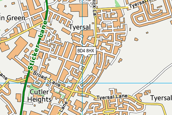 BD4 8HX map - OS VectorMap District (Ordnance Survey)