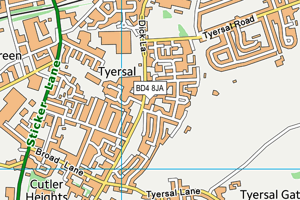 BD4 8JA map - OS VectorMap District (Ordnance Survey)