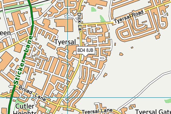 BD4 8JB map - OS VectorMap District (Ordnance Survey)