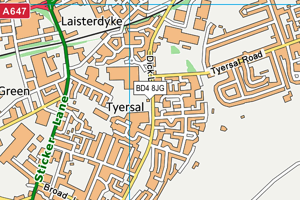 BD4 8JG map - OS VectorMap District (Ordnance Survey)