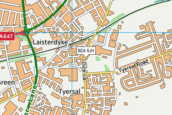 BD4 8JH map - OS VectorMap District (Ordnance Survey)